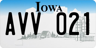 IA license plate AVV021