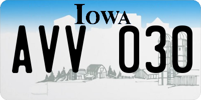 IA license plate AVV030