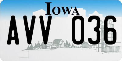 IA license plate AVV036