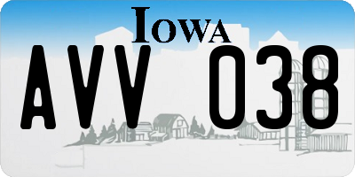 IA license plate AVV038