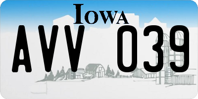 IA license plate AVV039