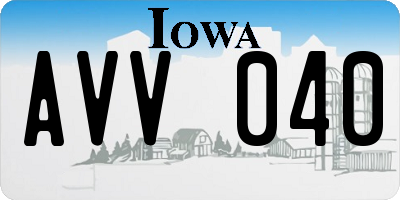 IA license plate AVV040