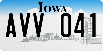 IA license plate AVV041