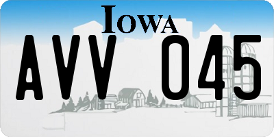 IA license plate AVV045