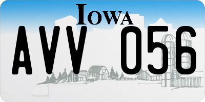 IA license plate AVV056