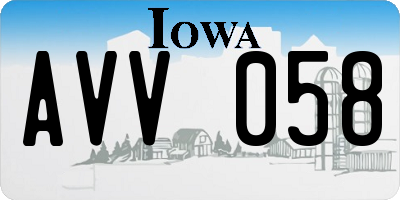 IA license plate AVV058
