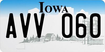 IA license plate AVV060