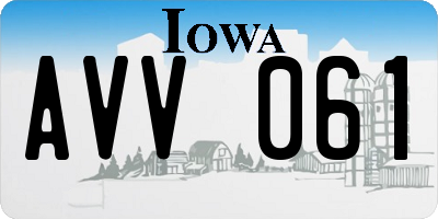 IA license plate AVV061