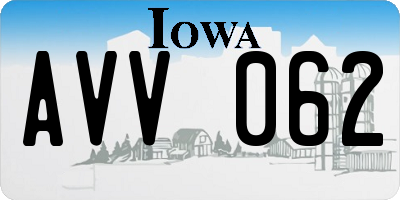 IA license plate AVV062