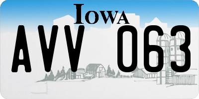 IA license plate AVV063