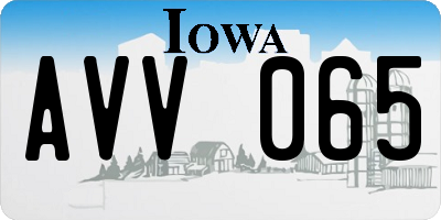 IA license plate AVV065