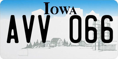 IA license plate AVV066
