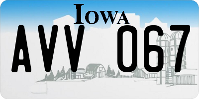 IA license plate AVV067