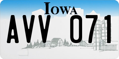 IA license plate AVV071