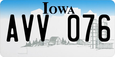 IA license plate AVV076