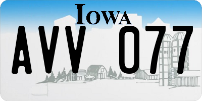 IA license plate AVV077