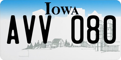 IA license plate AVV080