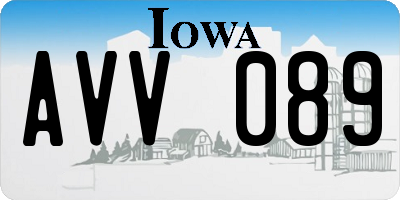 IA license plate AVV089