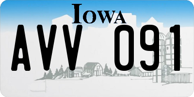 IA license plate AVV091