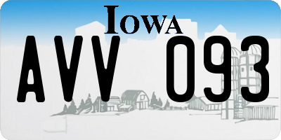 IA license plate AVV093