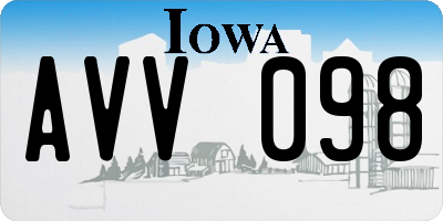 IA license plate AVV098