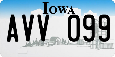 IA license plate AVV099