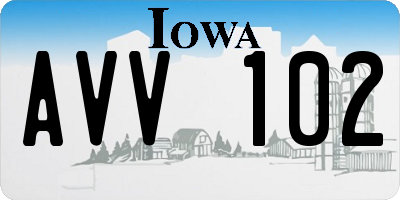IA license plate AVV102