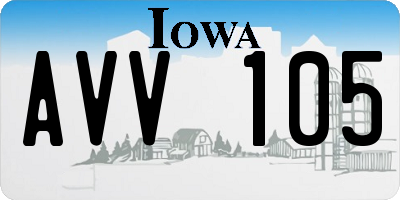 IA license plate AVV105