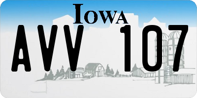 IA license plate AVV107