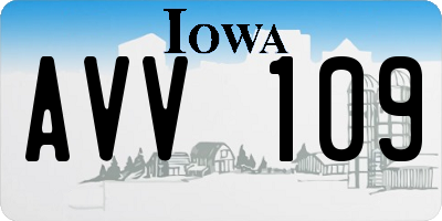 IA license plate AVV109