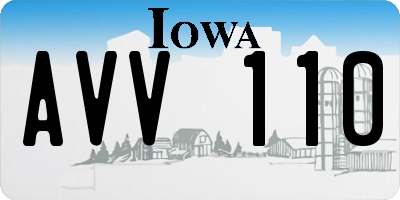 IA license plate AVV110
