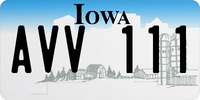 IA license plate AVV111