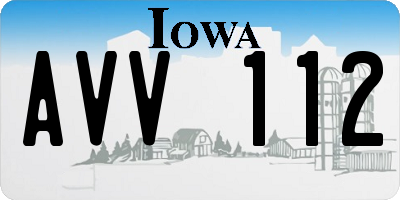 IA license plate AVV112