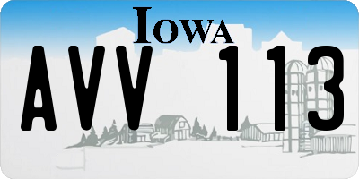 IA license plate AVV113