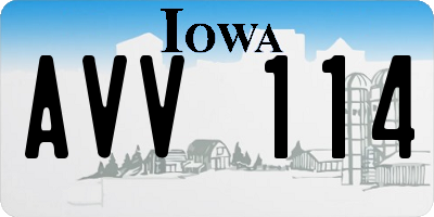 IA license plate AVV114