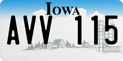 IA license plate AVV115