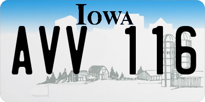 IA license plate AVV116