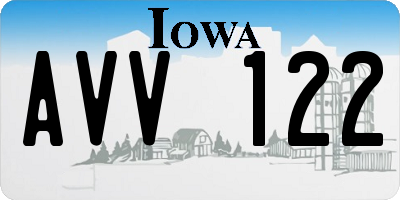 IA license plate AVV122
