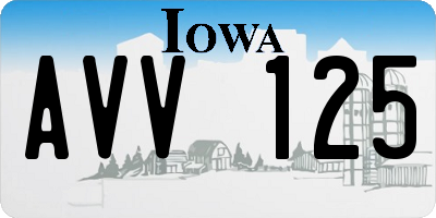 IA license plate AVV125