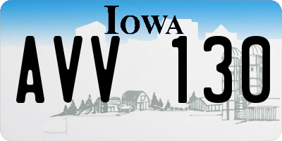 IA license plate AVV130