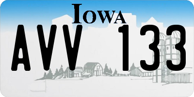 IA license plate AVV133