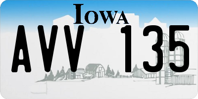 IA license plate AVV135