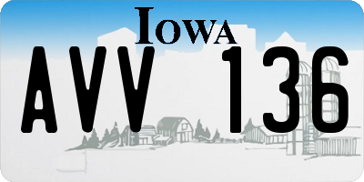 IA license plate AVV136