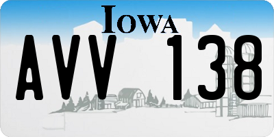 IA license plate AVV138