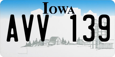 IA license plate AVV139