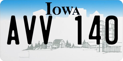 IA license plate AVV140