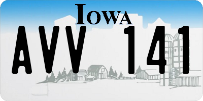 IA license plate AVV141