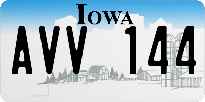 IA license plate AVV144