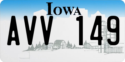 IA license plate AVV149