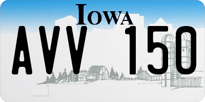 IA license plate AVV150